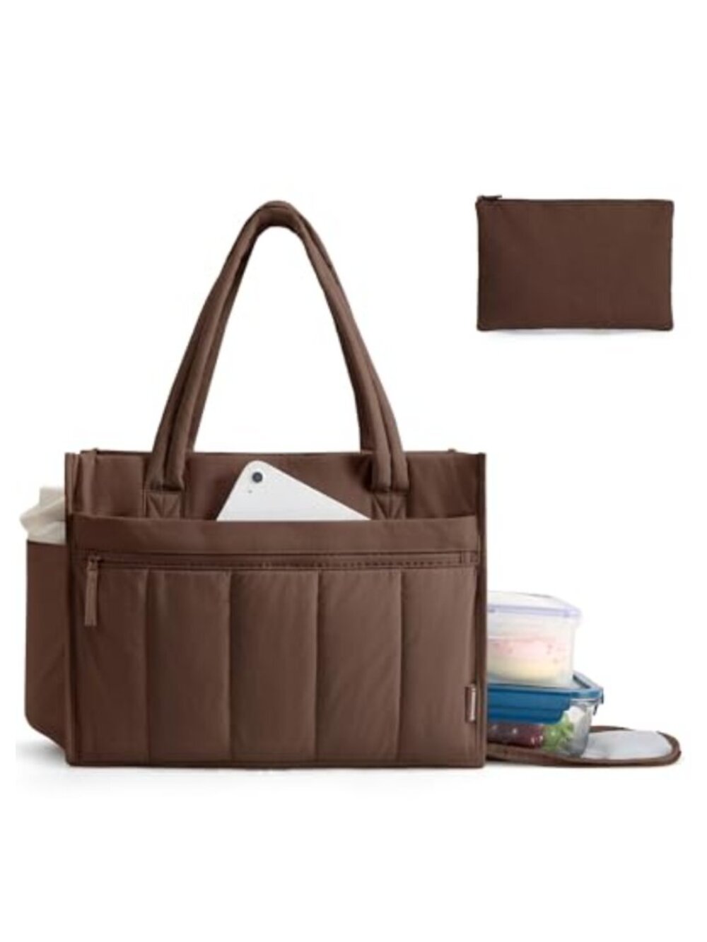 Puffer Tote Bag for Women 15.6 Inch Laptop Work Bag 21L Insulated Compartment